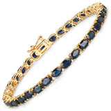 7.48 ct Genuine Blue Sapphire 14K Yellow Gold Bracelet