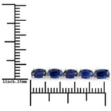 7.48 Carat Genuine Blue Sapphire 14K White Gold Bracelet