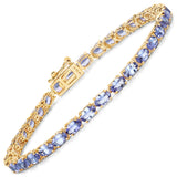 7.07 Carat Genuine Tanzanite 14K Yellow Gold Bracelet