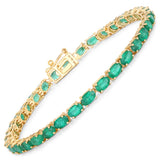 6.46 ct Zambian Emerald 14K Yellow Gold Bracelet