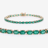 6.46 ct Zambian Emerald 14K Yellow Gold Bracelet