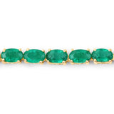 6.46 ct Genuine Zambian Emerald 14K Yellow Gold Bracelet