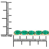 6.46 ct Genuine Zambian Emerald 14K Yellow Gold Bracelet