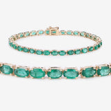 6.46 ct Genuine Zambian Emerald 14K Yellow Gold Bracelet