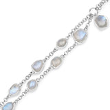 7.68 Carat Genuine Labradorite .925 Sterling Silver Bracelet