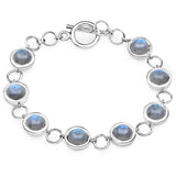 15.48 Carat Genuine Labradorite .925 Sterling Silver Bracelet