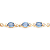 7.81 ct. Genuine Blue Sapphire and White Diamond 14K Yellow Gold Bracelet