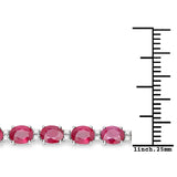 12.43 ct. Genuine Ruby and White Diamond 14K White Gold Bracelet