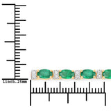 4.98 ct Genuine Zambian Emerald White Diamond 14K Yellow Gold Bracelet