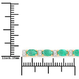4.98 ct Genuine Zambian Emerald and White Diamond 14K Yellow Gold Bracelet
