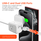HyperGear Cube Multi-Port Power Strip Extension Cord