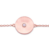 18K Rose Gold Plated 0.12 Carat Genuine Pink Opal .925 Sterling Silver Bracelet