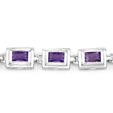 7.50 Carat Genuine Amethyst .925 Sterling Silver Bracelet