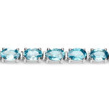 14.30 Carat Genuine Blue Zircon .925 Sterling Silver Bracelet