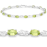 6.02 Carat Genuine Peridot .925 Sterling Silver Bracelet