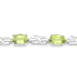 6.02 Carat Genuine Peridot .925 Sterling Silver Bracelet