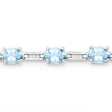 14.25 Carat Genuine Blue Topaz .925 Sterling Silver Bracelet