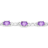 4.56 Carat Genuine Amethyst .925 Sterling Silver Bracelet