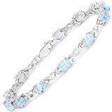 6.12 Carat Genuine Blue Topaz .925 Sterling Silver Bracelet