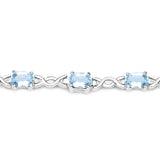 6.12 Carat Genuine Blue Topaz .925 Sterling Silver Bracelet