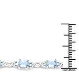 6.12 Carat Genuine Blue Topaz .925 Sterling Silver Bracelet