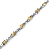 5.40 Carat Genuine Citrine .925 Sterling Silver Bracelet