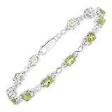 4.92 Carat Genuine Peridot .925 Sterling Silver Bracelet