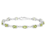 4.92 Carat Genuine Peridot .925 Sterling Silver Bracelet