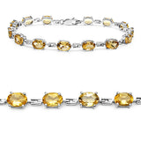 11.90 Carat Genuine Citrine .925 Sterling Silver Bracelet