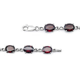 19.20 Carat Genuine Garnet .925 Sterling Silver Bracelet