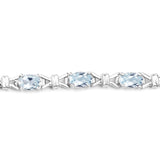 5.60 Carat Genuine Aquamarine .925 Sterling Silver Bracelet