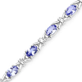 6.16 Carat Genuine Tanzanite .925 Sterling Silver Bracelet