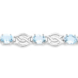 14.40 Carat Genuine Blue Topaz .925 Sterling Silver Bracelet