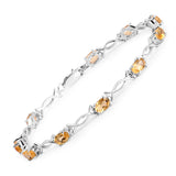 4.30 ct. Genuine Citrine .925 Sterling Silver Bracelet