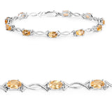 4.30 ct. Genuine Citrine .925 Sterling Silver Bracelet