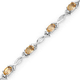 4.30 ct. Genuine Citrine .925 Sterling Silver Bracelet