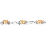 4.30 ct. Genuine Citrine .925 Sterling Silver Bracelet
