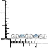 4.81 Carat Genuine Blue Topaz and Opal .925 Sterling Silver Bracelet