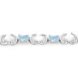 4.81 Carat Genuine Opal and Blue Topaz .925 Sterling Silver Bracelet