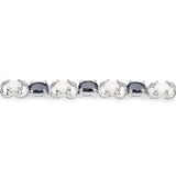 6.11 Carat Genuine Opal and Black Sapphire .925 Sterling Silver Bracelet