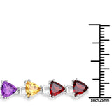10.30 Carat Genuine Multi Stones .925 Sterling Silver Bracelet