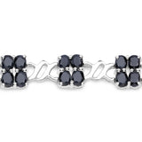 10.56 Carat Genuine Black Sapphire .925 Sterling Silver Bracelet