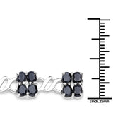10.56 Carat Genuine Black Sapphire .925 Sterling Silver Bracelet