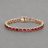 13.92 Carat Genuine Rubellite 14K Yellow Gold Bracelet