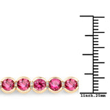 13.92 Carat Genuine Rubellite 14K Yellow Gold Bracelet