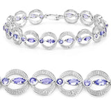 4.78 Carat Genuine Tanzanite and White Diamond .925 Sterling Silver Bracelet