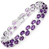 16.72 Carat Genuine Amethyst .925 Sterling Silver Bracelet
