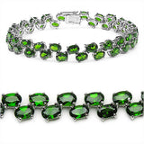 21.60 Carat Genuine Chrome Diopside Sterling Silver Bracelet