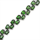 21.60 Carat Genuine Chrome Diopside Sterling Silver Bracelet