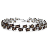 20.24 Carat Genuine Smoky Quartz .925 Sterling Silver Bracelet